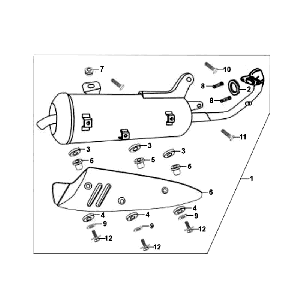 Exhaust Sym Fiddle White WH8018P
