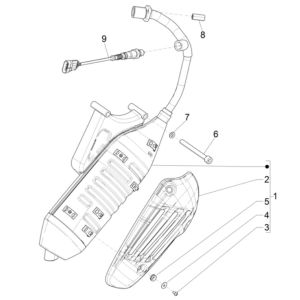 Exhaust Vespa 4-stroke 3-valve (euro4 injection IGET)