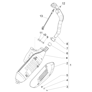 Exhaust Vespa GTS 125 4T E5 ABS 2021 (EMEA)
