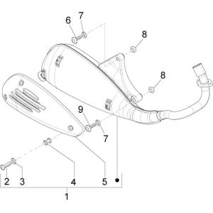 Exhaust Vespa Lx 25km 4-stroke 2-valve