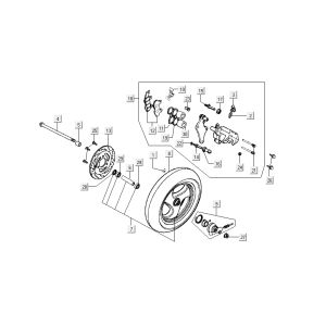 v-brake caliper wheel Kymco Super9 2-stroke nm silver