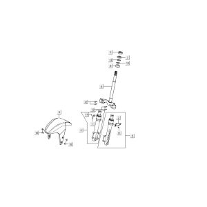 v-fork splash Kymco Super9 AC 2-stroke nm red