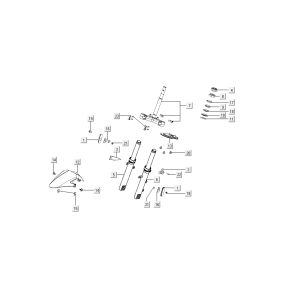 v-fork splash Kymco Super 8 4-stroke (2007-2009) orange