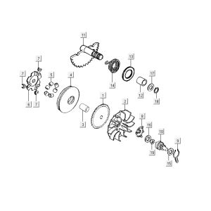 Variator-sump lid parts Kymco Yup 2t ac classic green