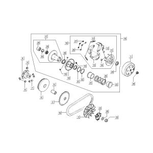 variator-coupling-v-belt Kymco Sento 4-stroke brown