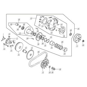 Variator coupling Kymco Agility 16'+ 4-stroke injection euro4 matt grey
