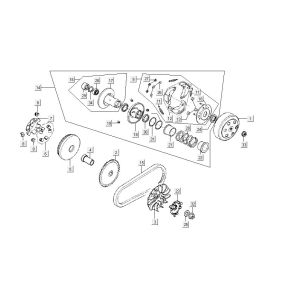 Variator coupling Kymco Agility FR 12' 4-stroke euro4 white