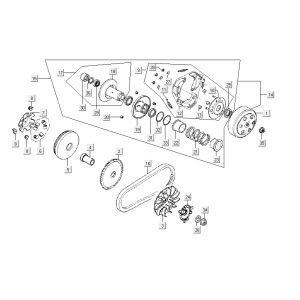 Variator coupling Kymco Vitality 4t ac diamond-black