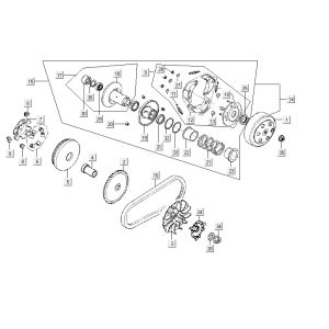 Variator coupling Kymco VP50 4t ac black