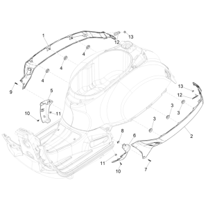 Side covers - Spoiler Vespa GTS 125 4T E5 ABS 2021 (EMEA)