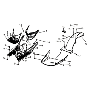 Foot plate/frame cover Sym Symphony ST 125I E4 Matt gray (GY-010U)
