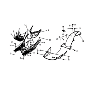 Footplate/ frame cover 2 Sym Symphony ST 200I Light black (BK-7C)