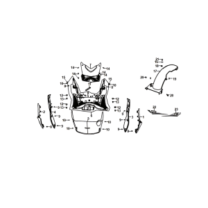 Base plate frame cover Sym Jet 14 brown (BR-497U)