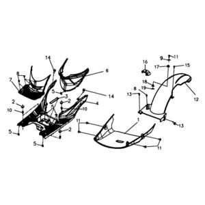 Sym Symphony ST Footplate Frame Cover (WH-006) white