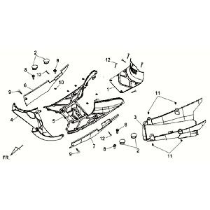 Footplate Cover Spoilers Sym Allo GT (BK007U S882U) black silver