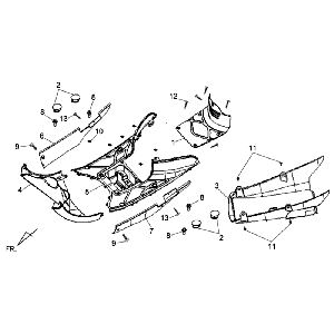 Base plate Underspoilers Sym Allo (WH003U GY7450U) matt white gray