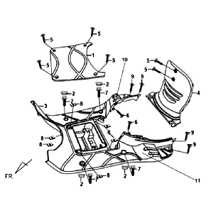 Footplate Lower Spoilers Sym Fiddle II (BK-7C) iron grey