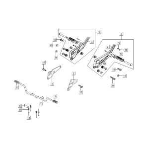 Footrest Kymco Activ 4-stroke red-black
