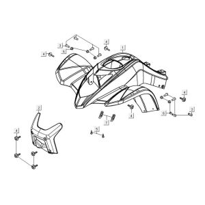 Front cover Kymco Maxxer 90 Black