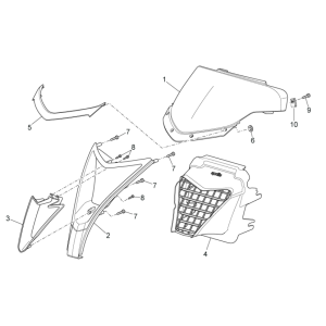 Front covers II Aprilia SR 50 H2O ie+carb 2004-2009 red