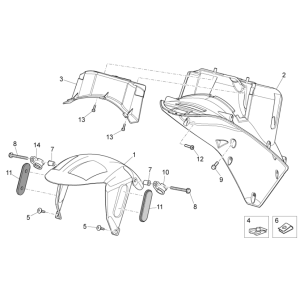 Front covers IV Aprilia SR 50 H2O ie+carb 2004-2009