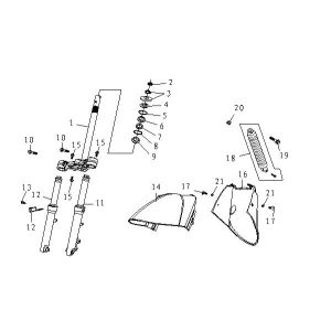Front Fork Mudguard AGM Fashion white