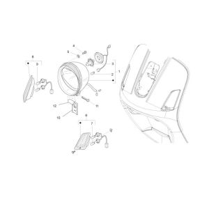 Headlight Vespa Lxv 25km 4-stroke 2-valve beige 552