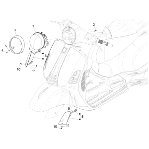 Front lights - Vespa GTS 125 4T E5 ABS 2021 turn signals (EMEA)