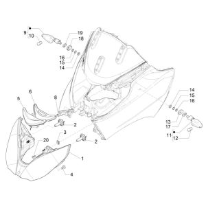 Front lights - Piaggio MP3 300 ie E4 LT BUSINESS turn signals - SPORT NOABS-ABS 2016 - 2018 (EMEA)