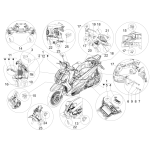 Main cable group Piaggio Beverly 350 E3 Sport Touring 2013-2014