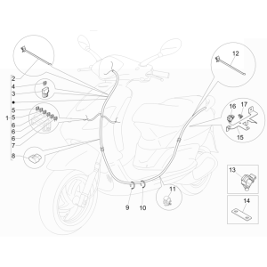 Main cable group: Piaggio Fly 125 4-stroke 3V IE E3