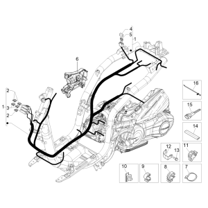 Main Piaggio Liberty 50 4-stroke cable group (IGET Euro 5)