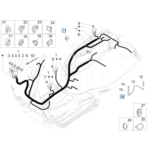 Main cable group Vespa GTS 125 4T E5 ABS 2021 (EMEA)