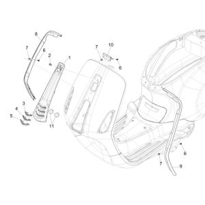 Frame Vespa Sprint 2-stroke yellow 968/A
