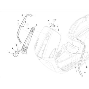 Front plate - Vespa Elettrica decorative strip 2018-2019