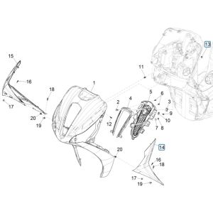 Piaggio Medley 125 ABS E5 2021-2022 front plate (EMEA)