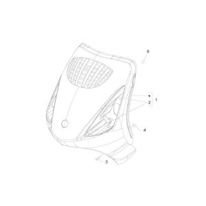 Front cover Piaggio Zip 2000 2-stroke AC black 94