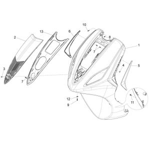 Front front Piaggio New Fly 4-stroke 4-valve blue midnight 222