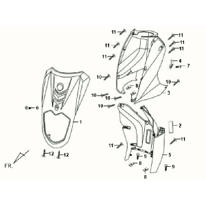 Front plate Inner plate Turn Signal Lights Sym Orbit Silvery S880S