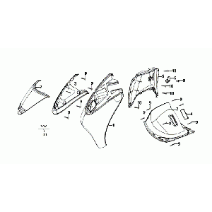 Front plate Inner plate Turn Signal Lights Sym Allo Euro4 (BK-5560S) Bright Black