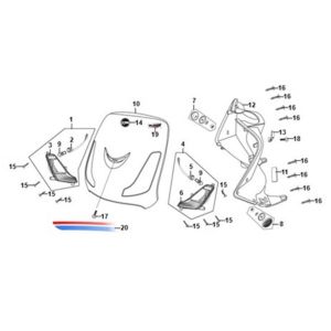 Voorplaat / binnenplaat / knipperlichten Sym Fiddle II Euro4 Chestnut (LX-17348)