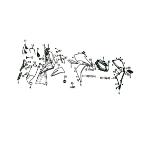 Front plate inner plate turn signal lights Sym Jet 14 brown (BR-497U)