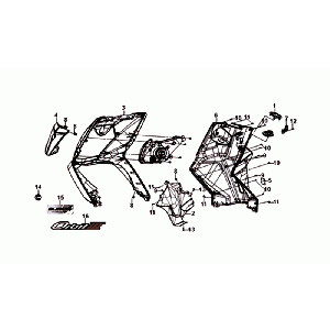 FACEPLATE/INNER PLATE/FLASHING LIGHTS Sym Orbit III Blue