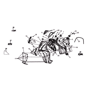 Front plate/ inner plate/ indicators Sym Symphony ST 125I E4 Matt gray (GY-010U)