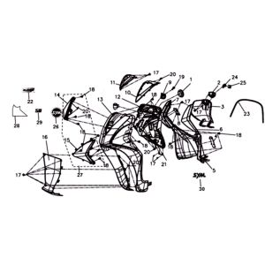 Front plate Inner plate Turn Signal Lights Sym Symphony ST euro4 (BK-7C) light black