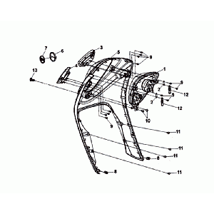 Front plate Flask. Inside b. Sym Mio 50I (WH-8018P OR-1495P) White Orange