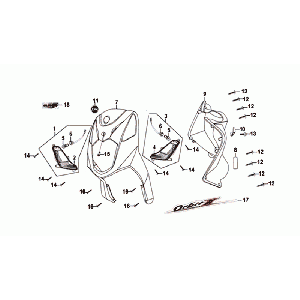 FACEPLATE/INNER PLATE/INDICATORS Sym Orbit II Euro 4 White