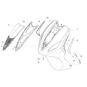 Piaggio Fly 125 4-stroke 3V IE E3 front plate