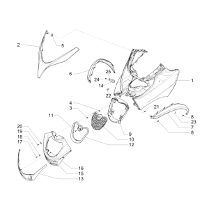 Front plate Piaggio MP3 500 LT Business 2014-2016
