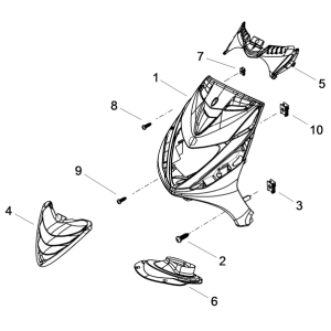 Front plate Piaggio Zip 50 SP 2006-2013 white 724